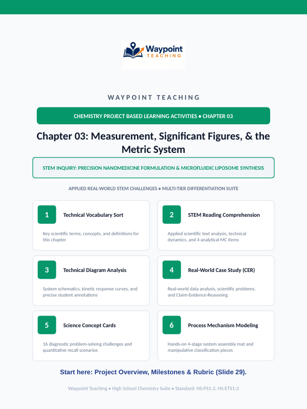 Measurement, Significant Figures, & the Metric System Project-Based Learning Activity sample page