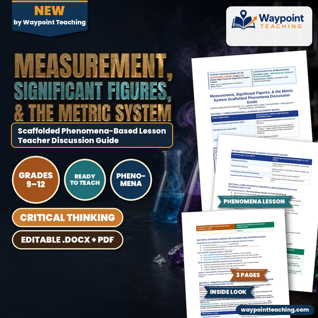 Measurement, Significant Figures, & the Metric System Scaffolded Phenomena-Based Lesson: Metric Conversion Discrepancy Causing the Mars Climate Orbiter Crash Teacher Discussion Guide cover