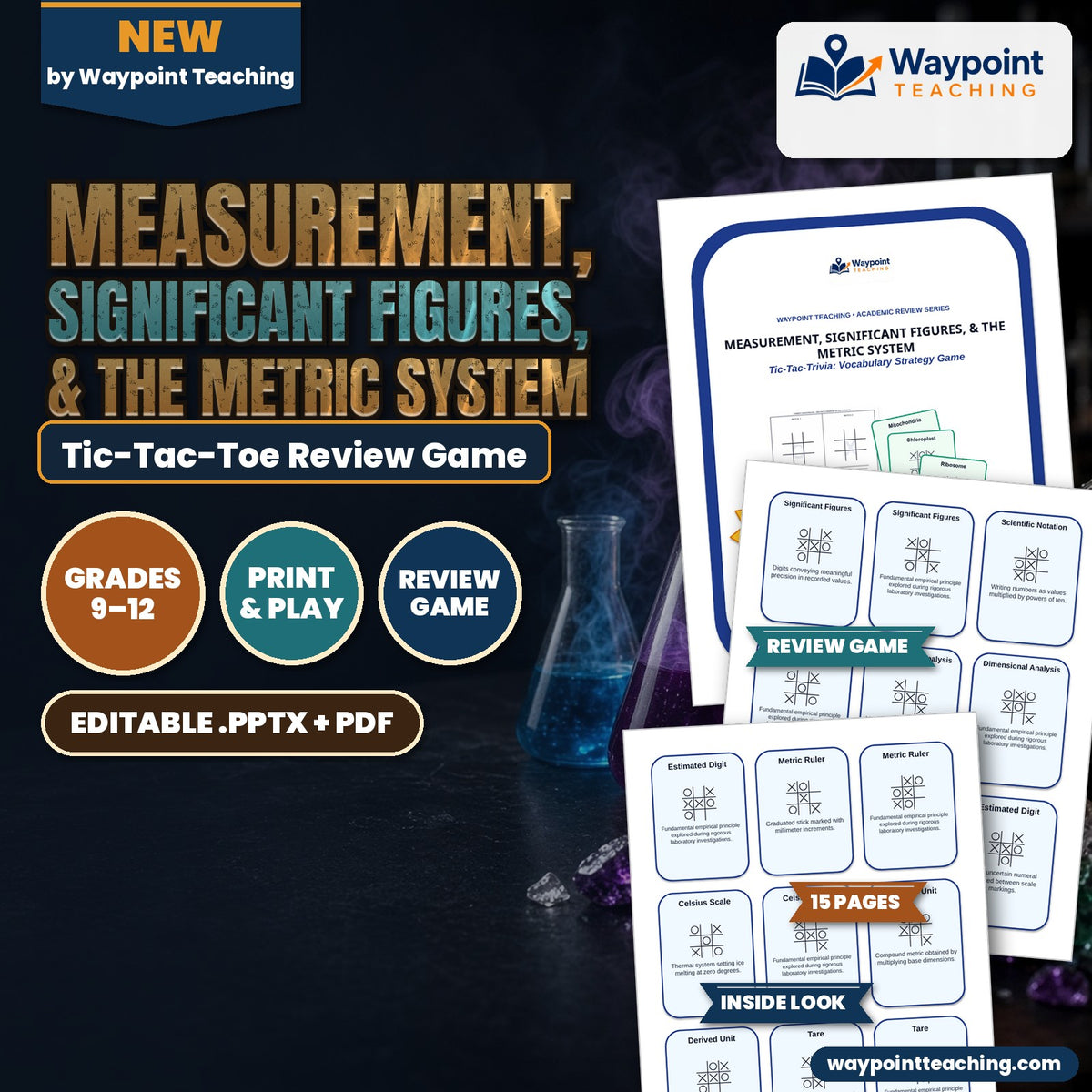 Measurement, Significant Figures, & the Metric System Tic-Tac-Toe Review Game cover