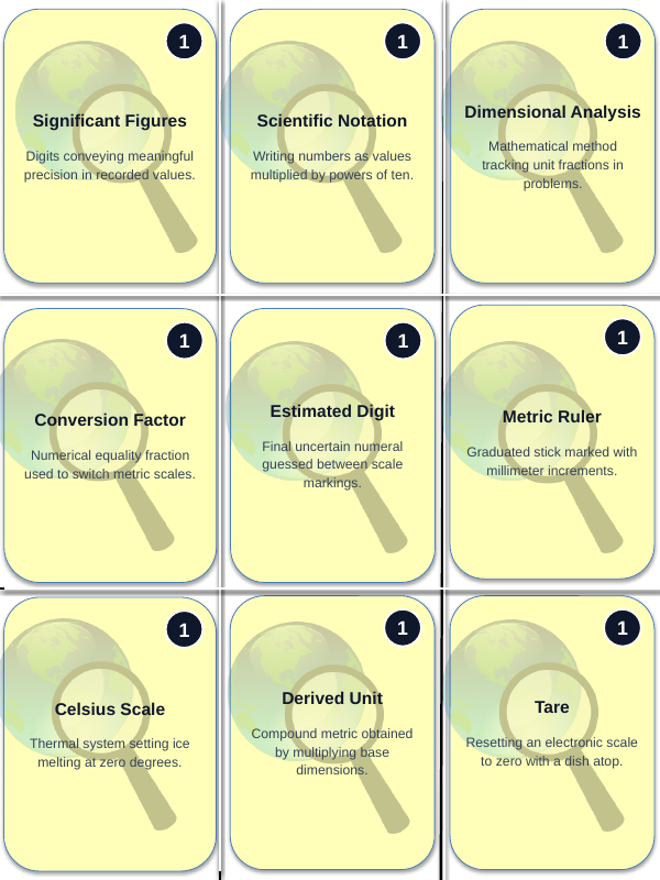 Measurement, Significant Figures, & the Metric System Trivia Board Game sample page