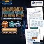 Measurement, Significant Figures, & the Metric System Vocabulary Choice Board cover