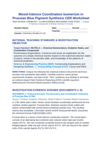 Mixed-Valence Coordination Isomerism in Prussian Blue Pigment Synthesis CER Phenomena Worksheet sample page