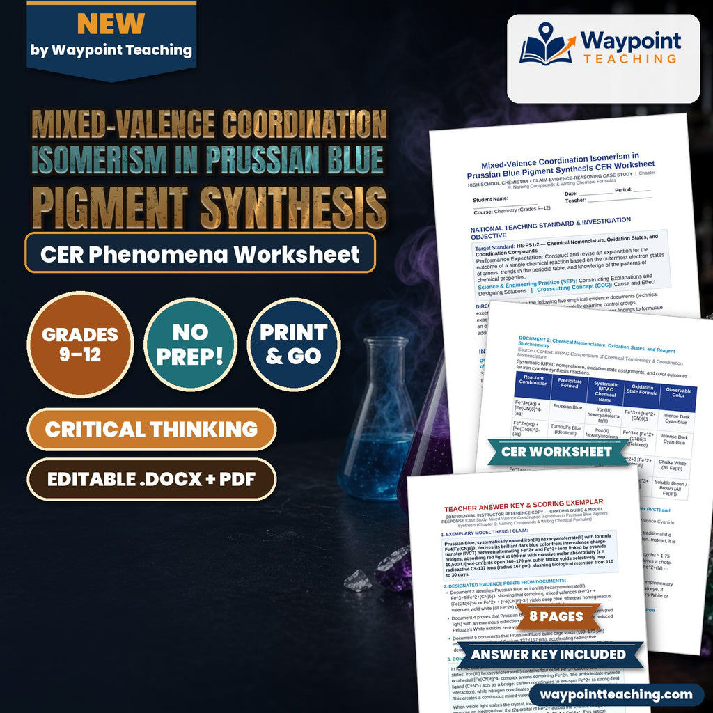 Mixed-Valence Coordination Isomerism in Prussian Blue Pigment Synthesis CER Phenomena Worksheet cover