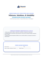 Mixtures, Solutions, & Solubility Differentiation Stations sample page