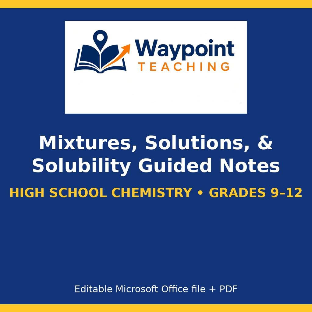 Mixtures, Solutions, & Solubility Guided Notes cover