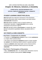 Mixtures, Solutions, & Solubility Guided Notes sample page