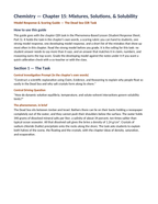 Mixtures, Solutions, & Solubility Model Response & Scoring Guide sample page