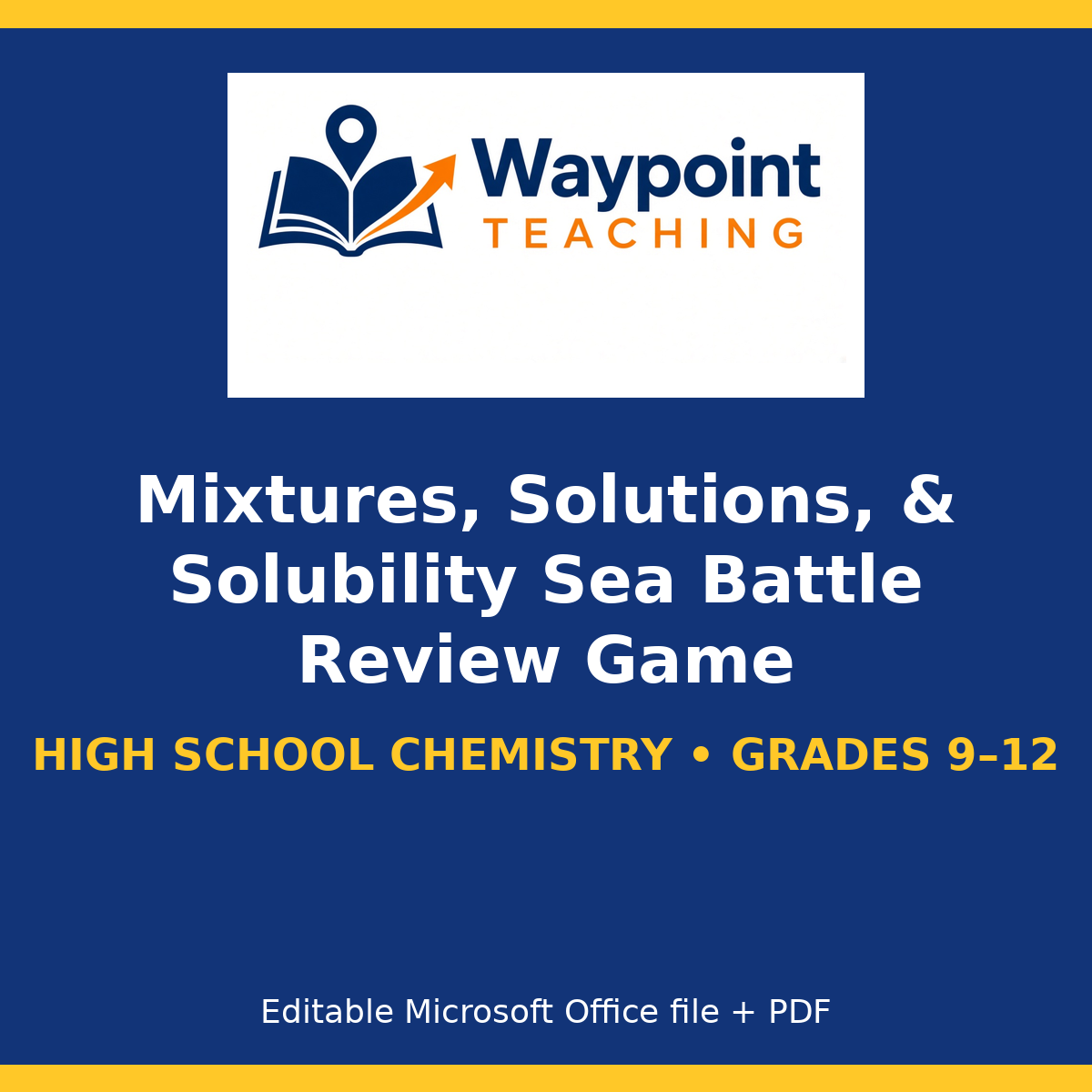 Mixtures, Solutions, & Solubility Sea Battle Review Game cover