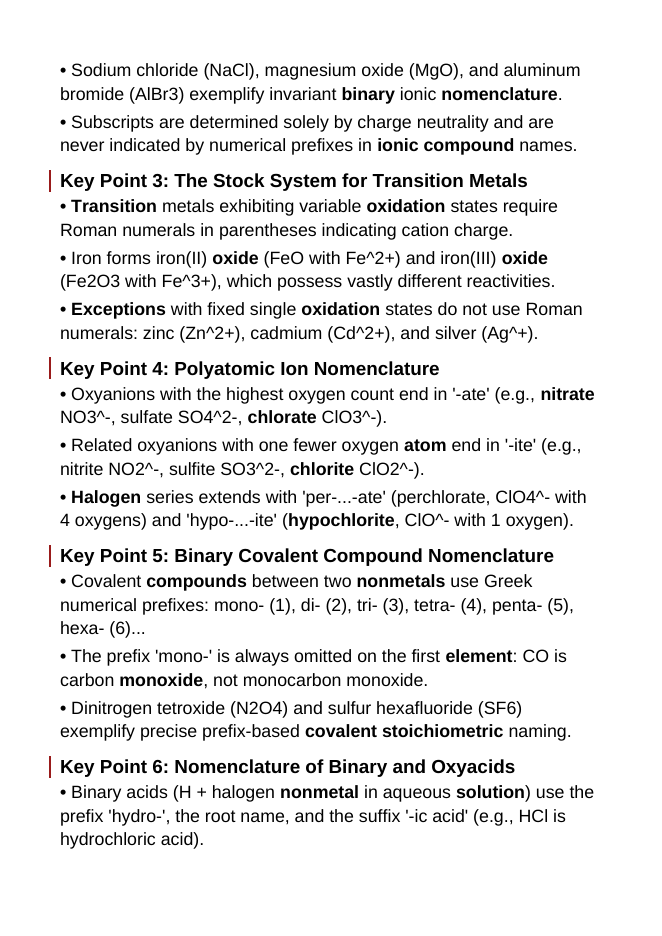 Naming Compounds & Writing Chemical Formulas Guided Notes sample page