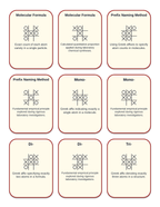 Naming Compounds & Writing Chemical Formulas Tic-Tac-Toe Review Game sample page