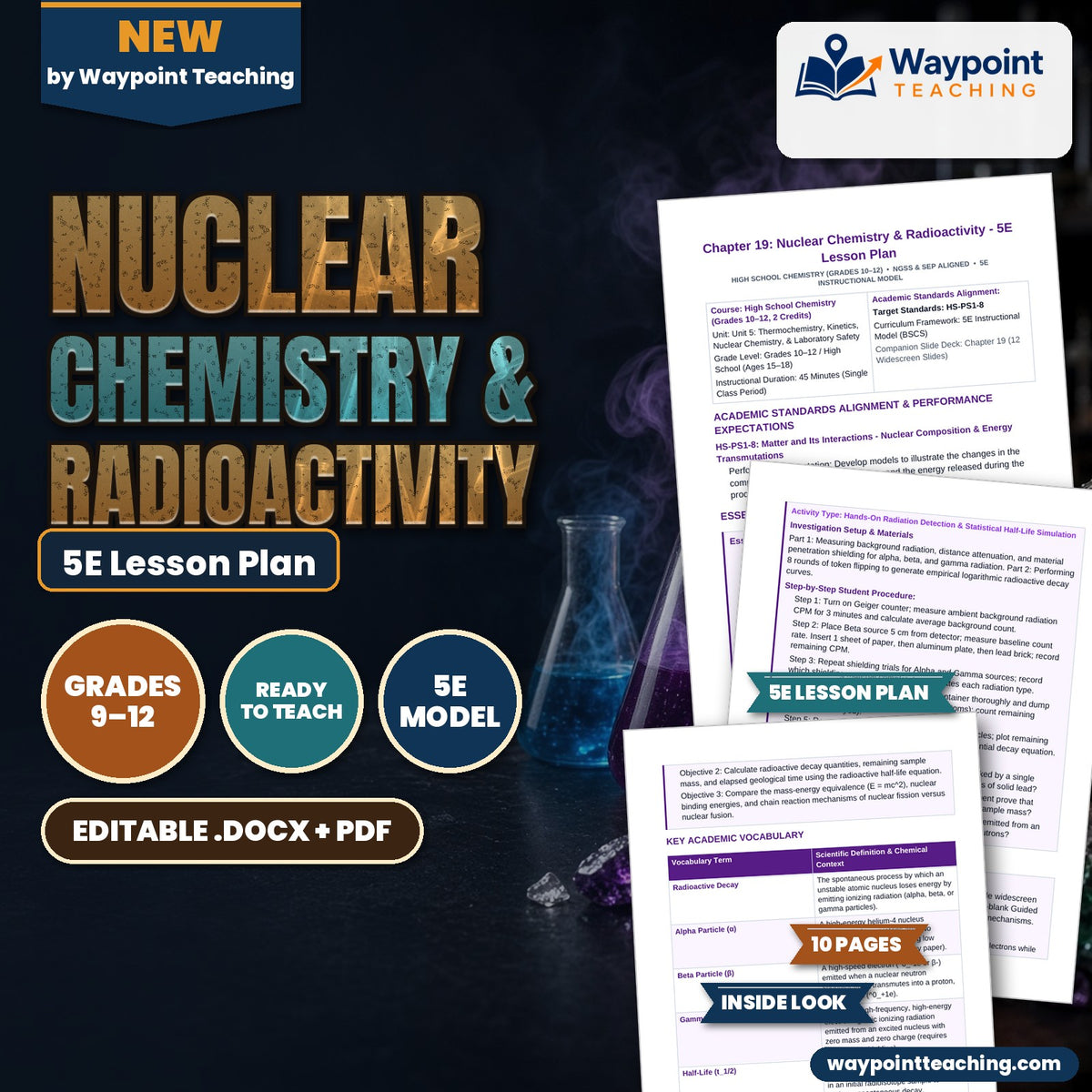 Nuclear Chemistry & Radioactivity 5E Lesson Plan cover