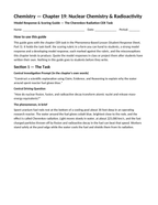 Nuclear Chemistry & Radioactivity Model Response & Scoring Guide sample page