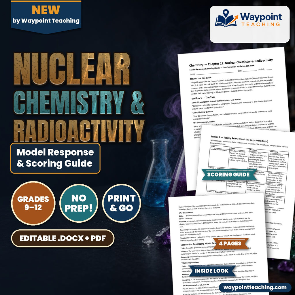 Nuclear Chemistry & Radioactivity Model Response & Scoring Guide cover