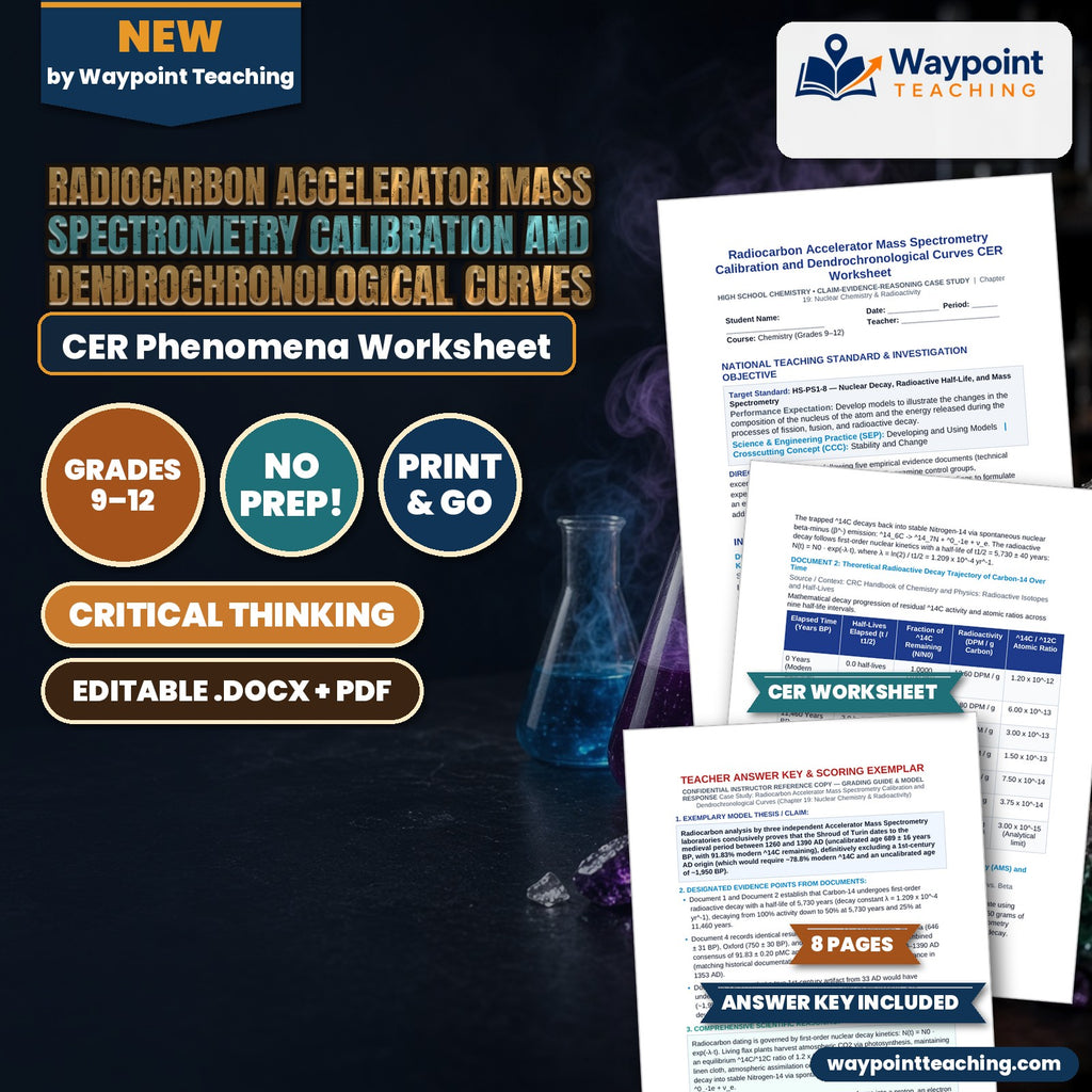 Radiocarbon Accelerator Mass Spectrometry Calibration and Dendrochronological Curves CER Phenomena Worksheet cover
