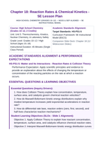 Reaction Rates & Chemical Kinetics 5E Lesson Plan sample page