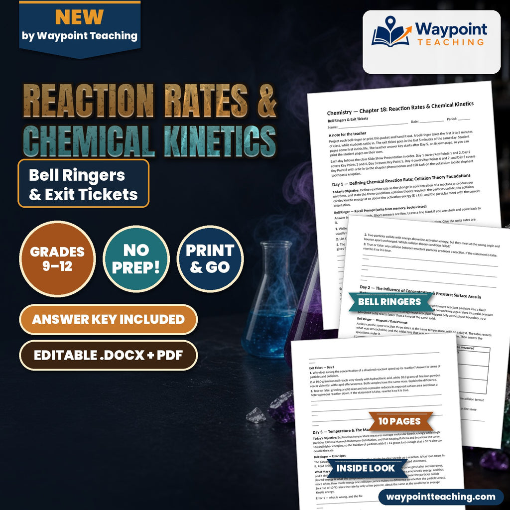 Reaction Rates & Chemical Kinetics Bell Ringers & Exit Tickets cover
