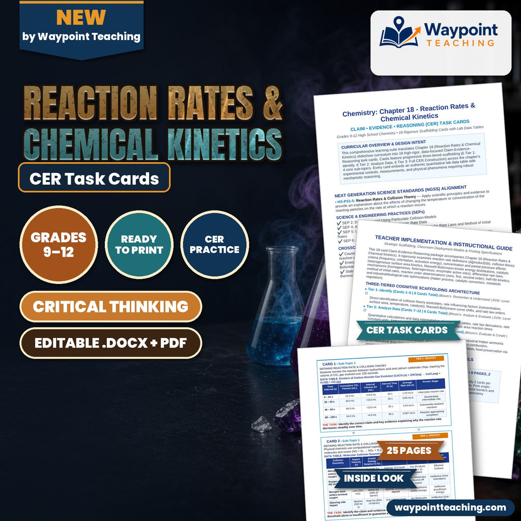 Reaction Rates & Chemical Kinetics CER Task Cards cover