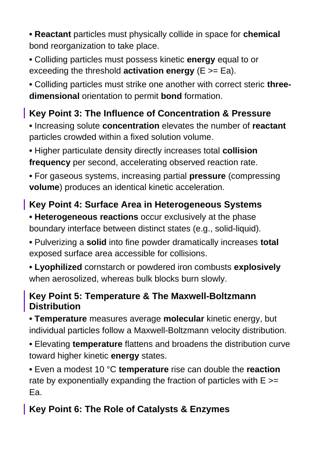 Reaction Rates & Chemical Kinetics Guided Notes sample page