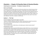 Reaction Rates & Chemical Kinetics Model Response & Scoring Guide sample page