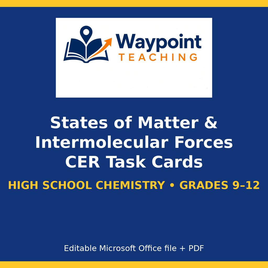 States of Matter & Intermolecular Forces CER Task Cards cover