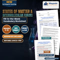 States of Matter & Intermolecular Forces Fill-in-the-Blank Vocabulary Worksheet cover