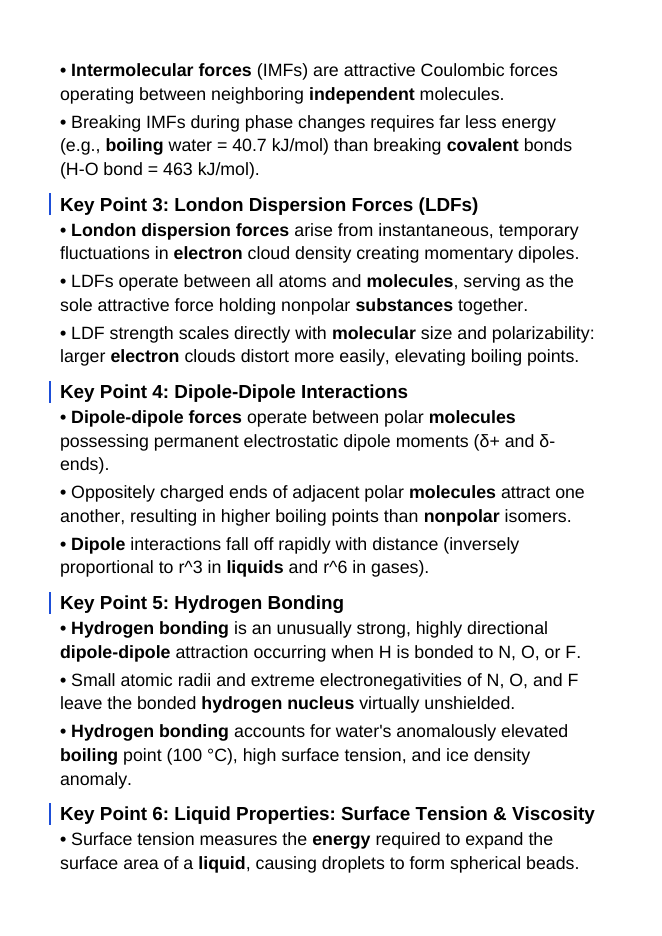 States of Matter & Intermolecular Forces Guided Notes sample page