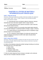 States of Matter & Intermolecular Forces Lesson Quiz sample page