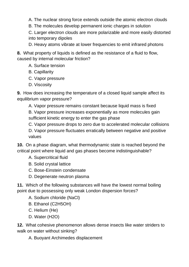 States of Matter & Intermolecular Forces Lesson Quiz sample page