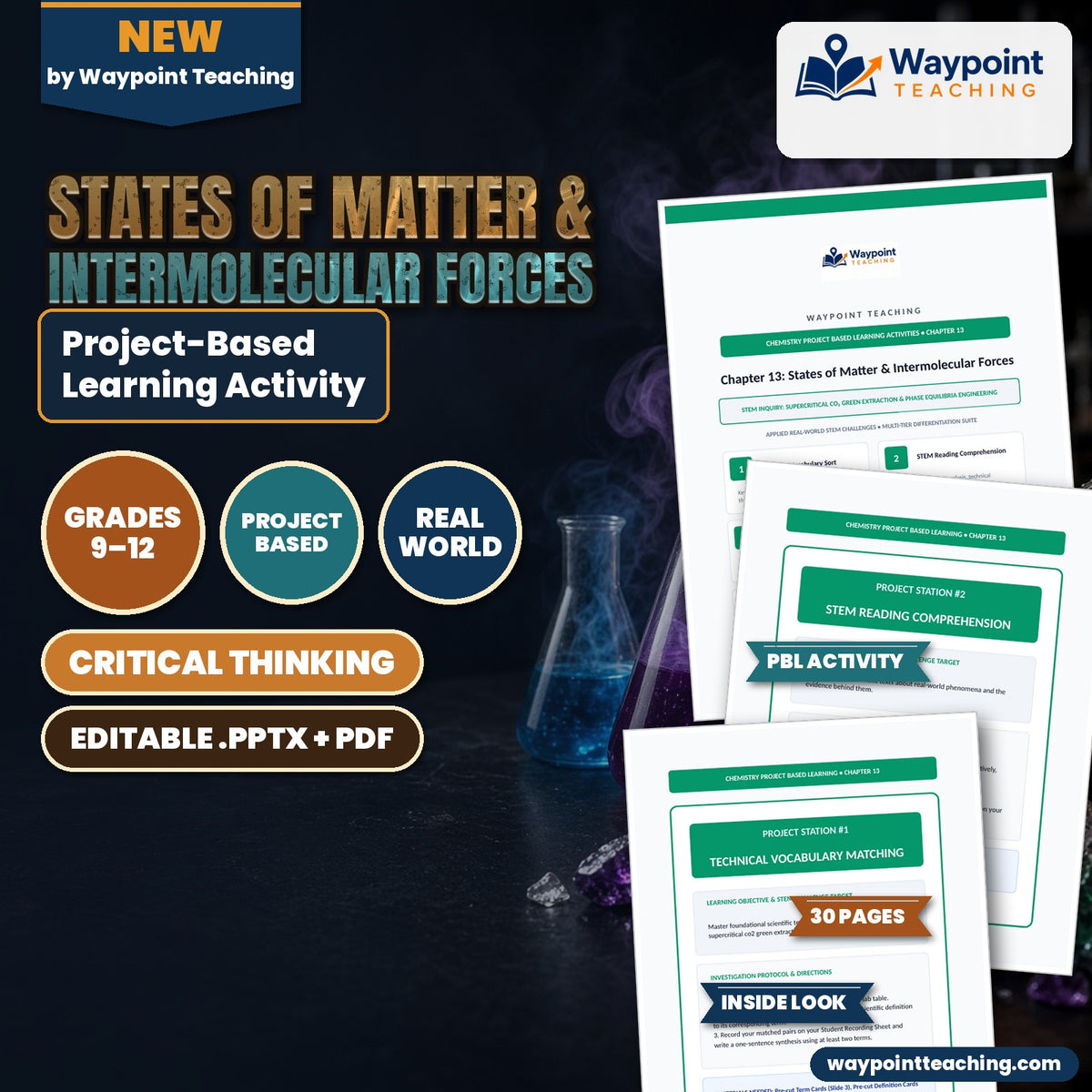 States of Matter & Intermolecular Forces Project-Based Learning Activity cover