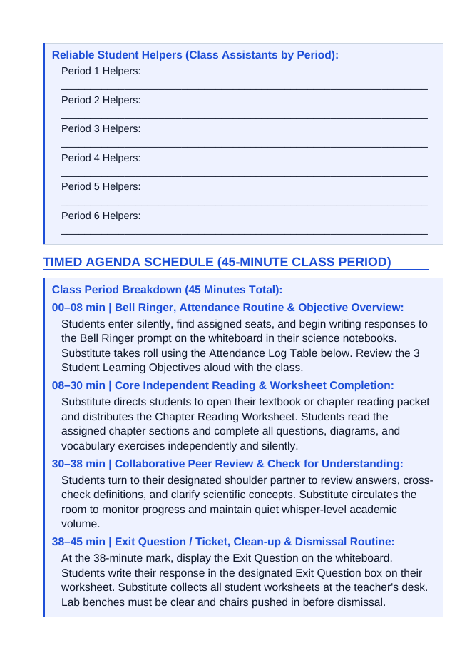 States of Matter & Intermolecular Forces Substitute Lesson Plan sample page