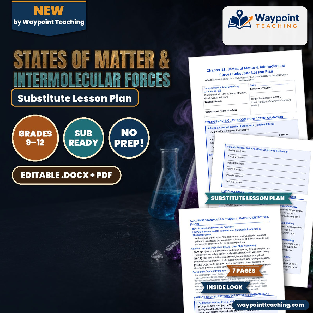 States of Matter & Intermolecular Forces Substitute Lesson Plan cover