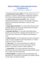 States of Matter & Intermolecular Forces Vocabulary Words & Definitions sample page