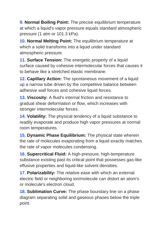 States of Matter & Intermolecular Forces Vocabulary Words & Definitions sample page