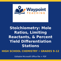 Stoichiometry: Mole Ratios, Limiting Reactants, & Percent Yield Differentiation Stations cover
