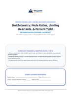 Stoichiometry: Mole Ratios, Limiting Reactants, & Percent Yield Differentiation Stations sample page