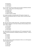 Stoichiometry: Mole Ratios, Limiting Reactants, & Percent Yield Lesson Quiz sample page