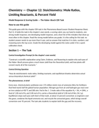 Stoichiometry: Mole Ratios, Limiting Reactants, & Percent Yield Model Response & Scoring Guide sample page