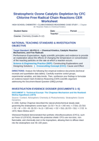 Stratospheric Ozone Catalytic Depletion by CFC Chlorine Free Radical Chain Reactions CER Phenomena Worksheet sample page