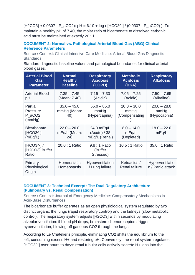 The Carbonic Acid-Bicarbonate Blood Buffer System and Respiratory Acidosis Homeostasis CER Phenomena Worksheet sample page