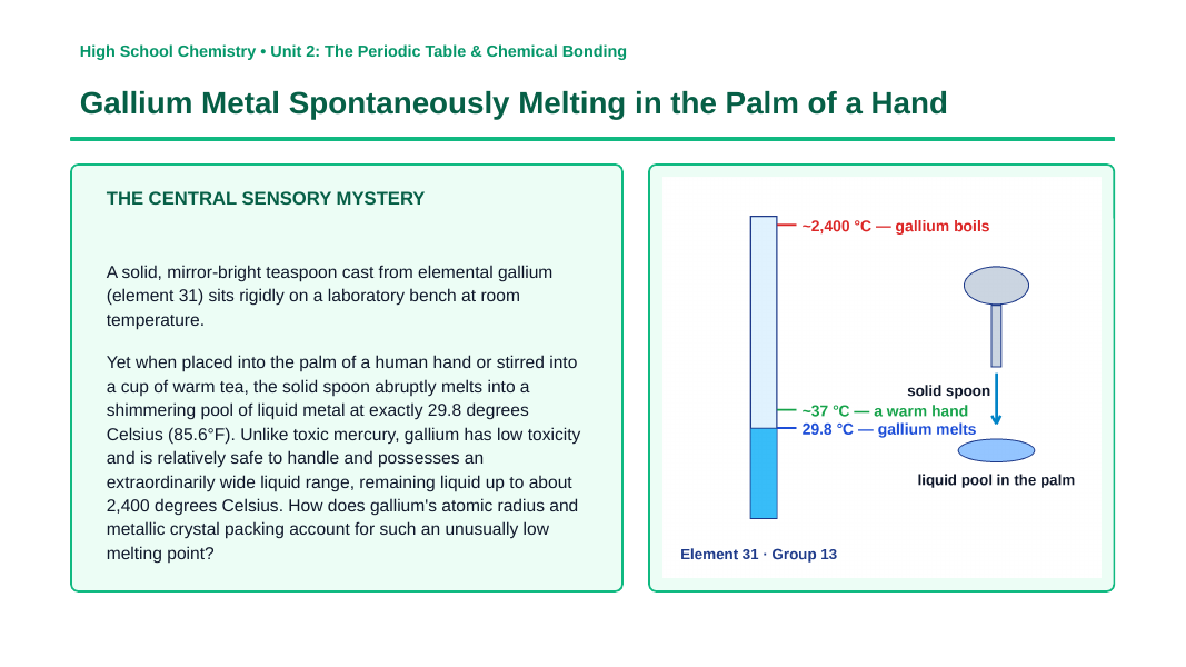 The Periodic Table: Organization & Trends Phenomena-Based Lesson: Gallium Metal Spontaneously Melting in the Palm of a Hand Presentation sample page