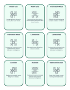 The Periodic Table: Organization & Trends Tic-Tac-Toe Review Game sample page