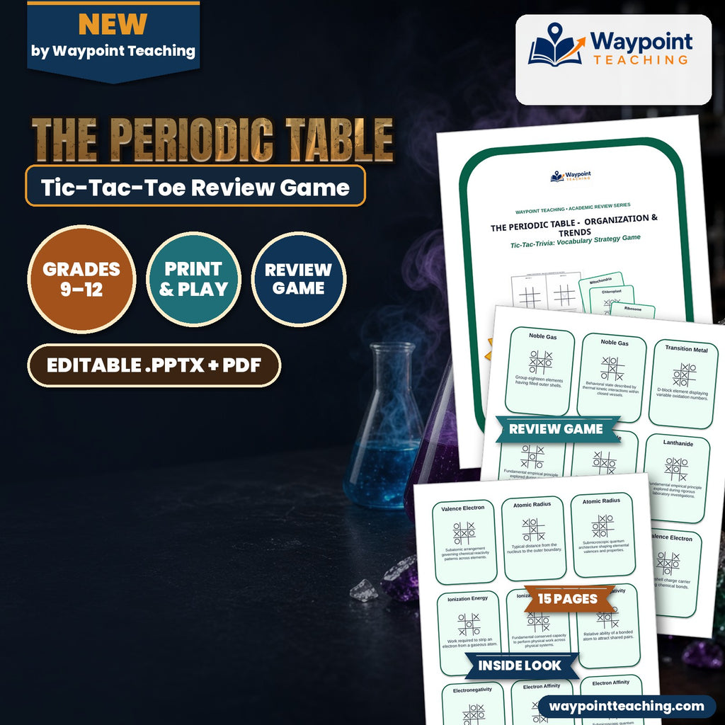 The Periodic Table: Organization & Trends Tic-Tac-Toe Review Game cover
