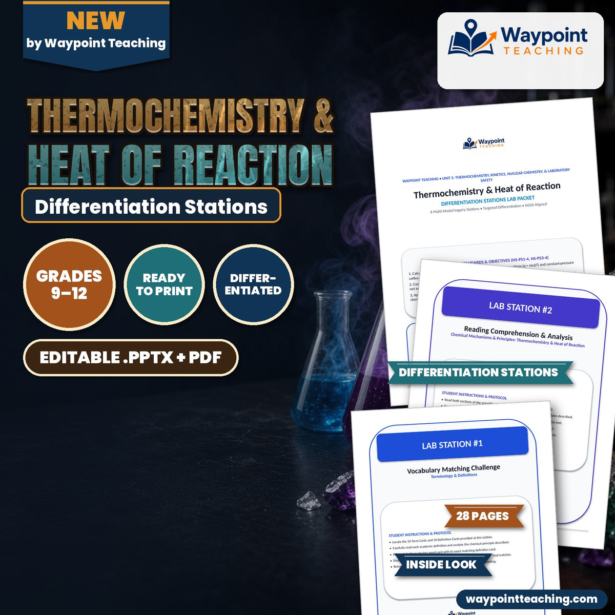 Thermochemistry & Heat of Reaction Differentiation Stations cover