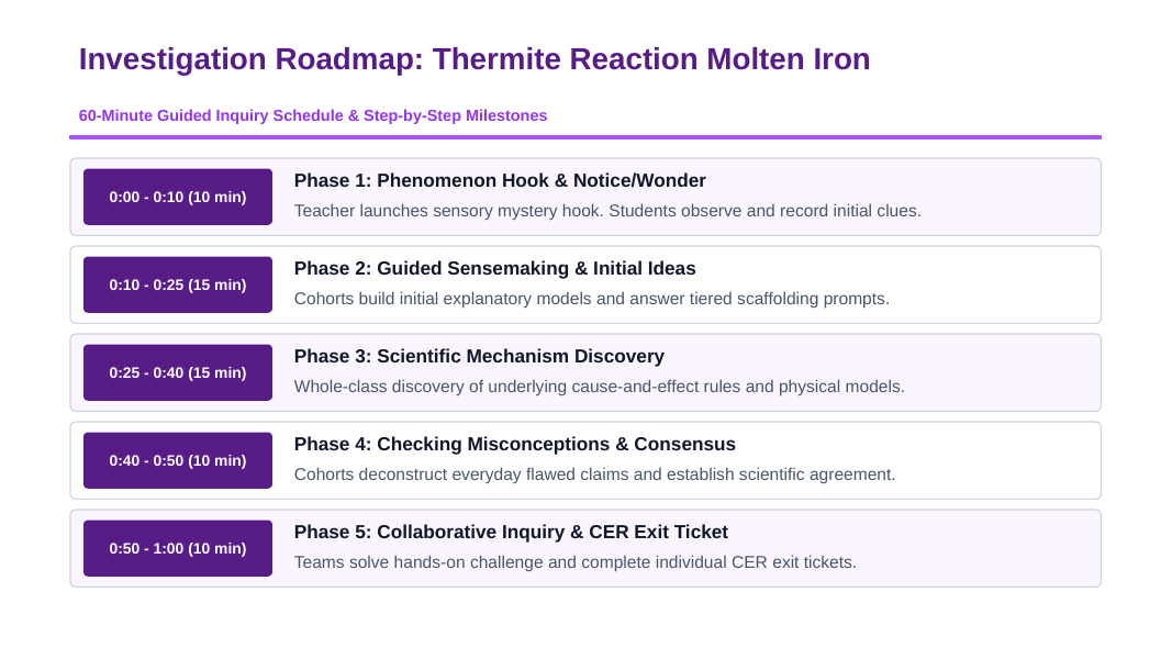 Thermochemistry & Heat of Reaction Scaffolded Phenomena-Based Lesson: Molten Iron Production at 2,500°C via the Exothermic Thermite Reaction Presentation sample page