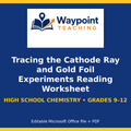 Tracing the Cathode Ray and Gold Foil Experiments Reading Worksheet cover