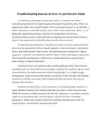 Troubleshooting Sources of Error in Low Percent Yields Reading Worksheet sample page