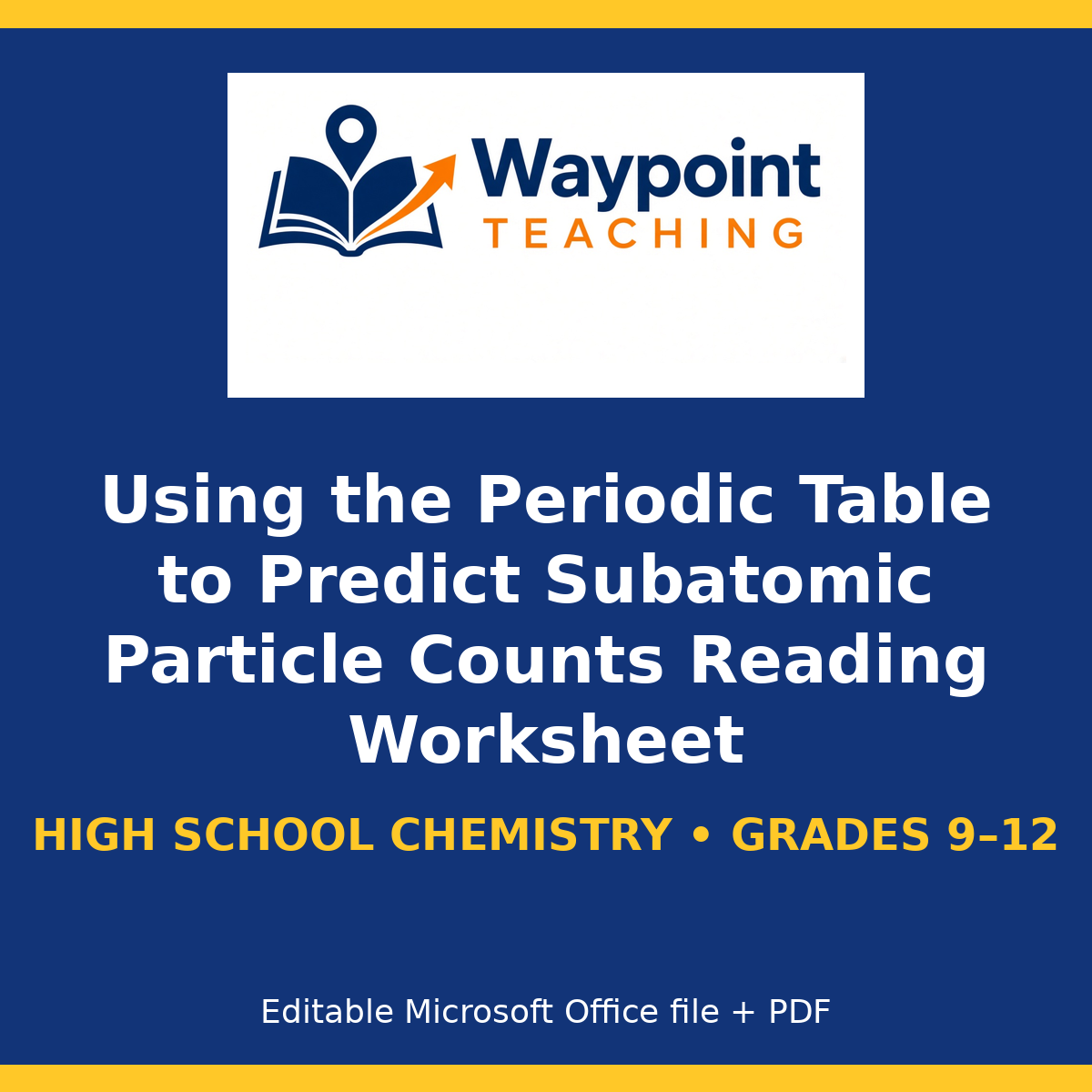 Using the Periodic Table to Predict Subatomic Particle Counts Reading Worksheet cover