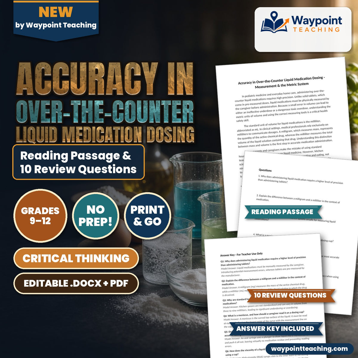 Accuracy in Over-the-Counter Liquid Medication Dosing Reading Worksheet cover