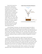 Analyzing the Physical Separation of Coffee Brewing Reading Worksheet sample page
