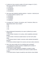 Atomic Structure Unit Test sample page
